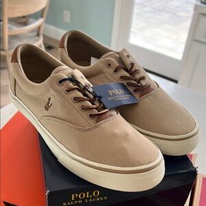 Polo by Ralph Lauren Men's Beige Canvas Sneakers